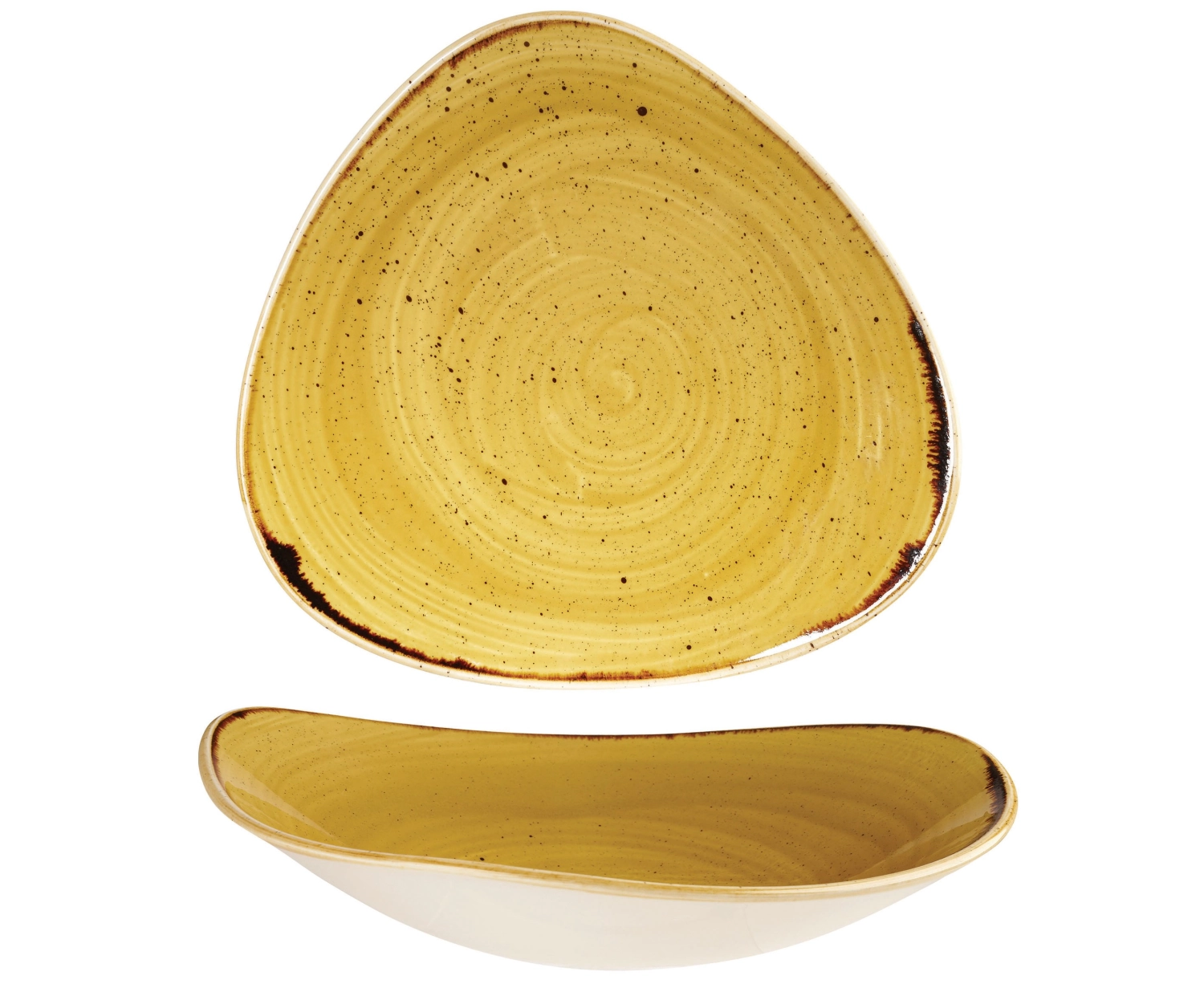 Stonecast Mustard Triangel Schüssel