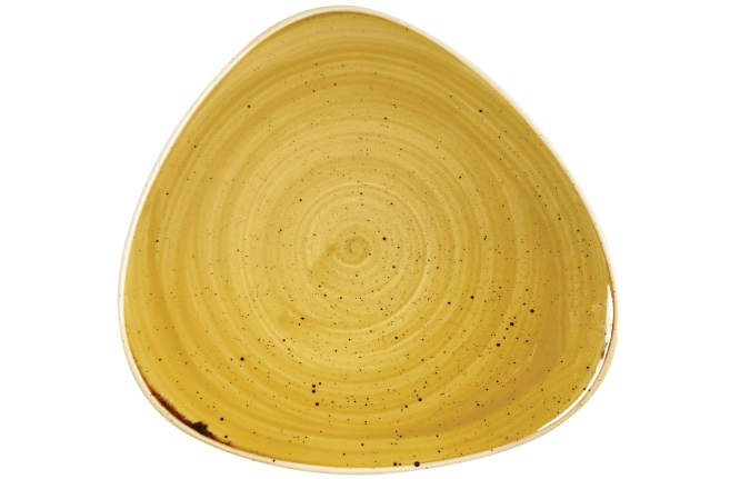Assiette triangle plate mustard 31.1cm