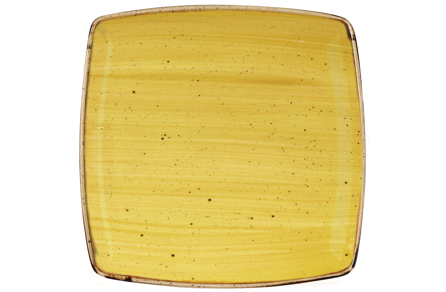 Assiette carree mustard 26cm