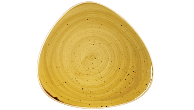 Assiette triangle plate mustard 19.2cm