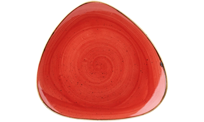 Assiette triangle plate berry red 22.9cm