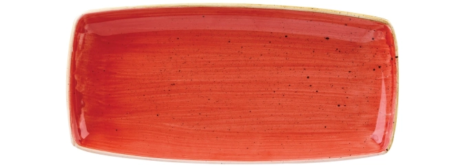 Assiette oblong berry red 35x18cm