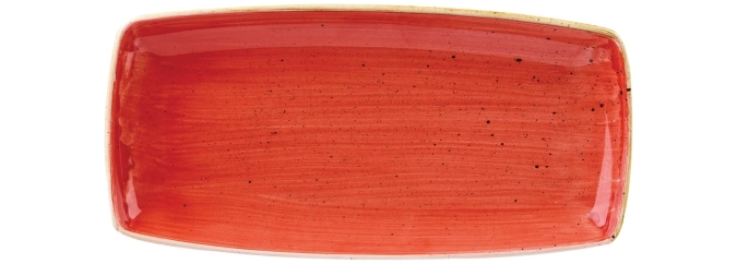 Assiette oblong berry red 29.5x15cm