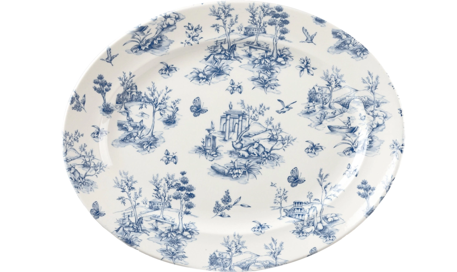 Plat oval avec aile prague toile 36.5x29.3cm