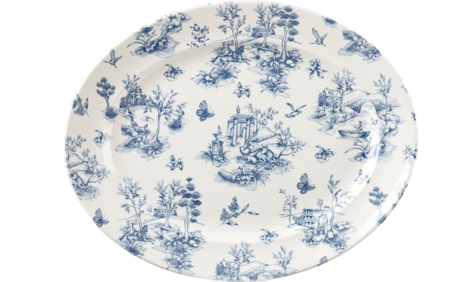 Plat oval avec aile prague toile 36.5x29.3cm