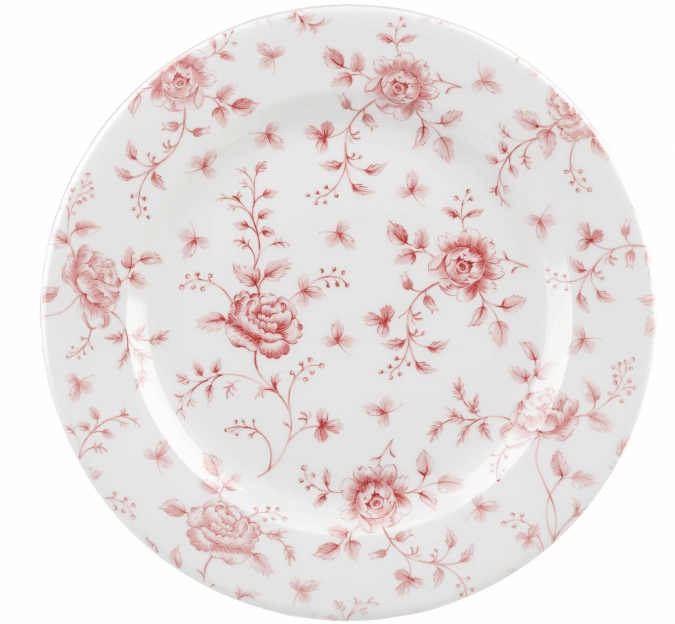 Assiette plate aile cranberry rose chintz 30.5cm