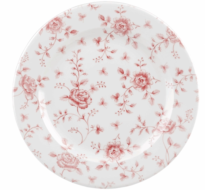 Assiette plate aile cranberry rose chintz 27.6cm