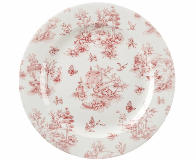 Assiette plate aile cranberry toile 21cm