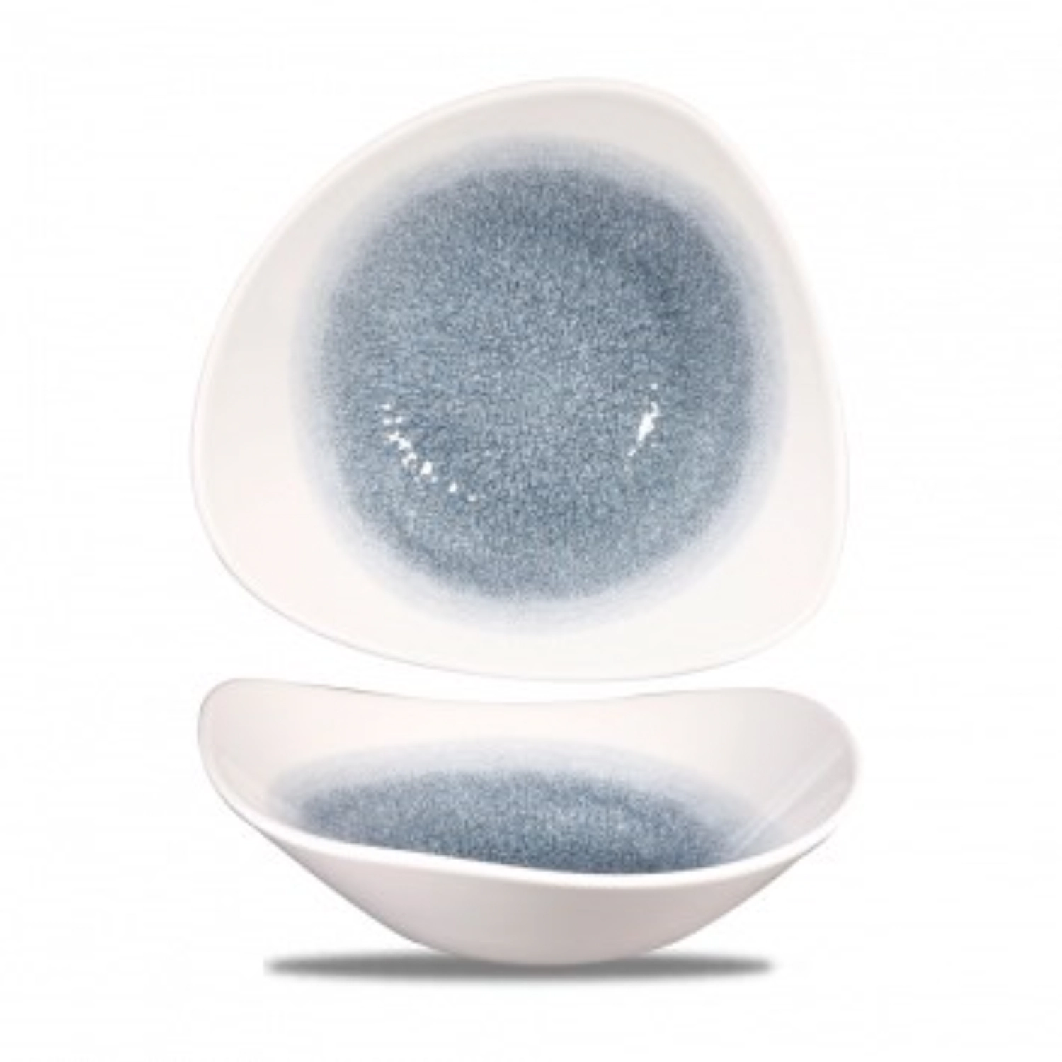 Assiette creuse triangle topaz blue 23.5cm 60cl