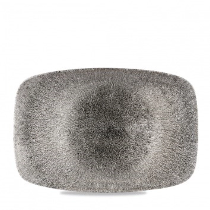Assiette rectanglaire chefs oblong quartz black 34.4cm x 23.