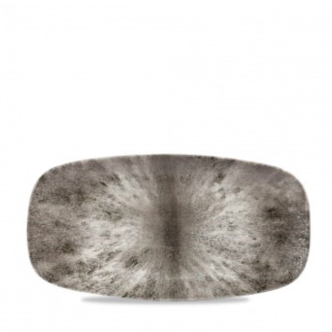 Assiette rectangulaire chefs oblong stone quartz black 29.8x