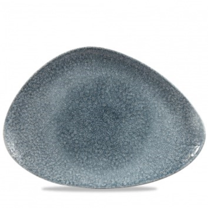 S.P. Raku Topaz Blue Triangel Platte flach