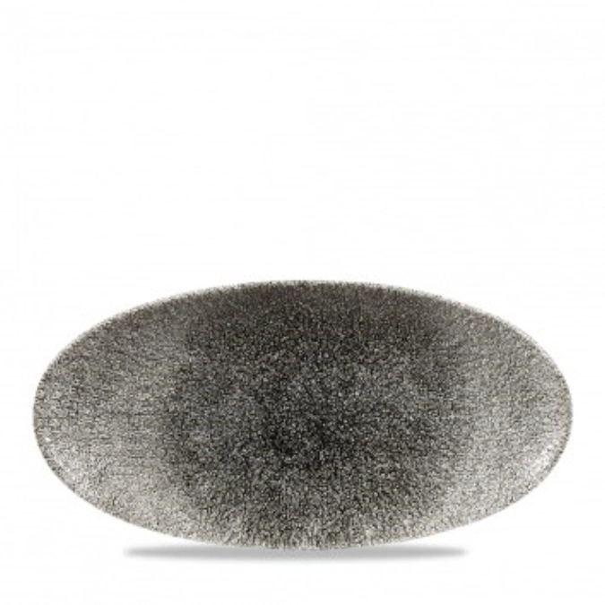 Assiette ovale des chefs quartz black 30x15cm