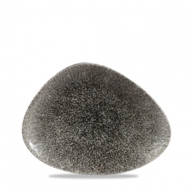 S.P. Raku Quartz Black Triangel Platte flach