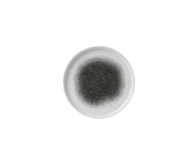 Assiette a bord droit empilable 21cm h2cm quartz black