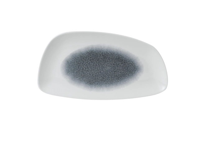 Assiette forme geo 35x18.5cm topaz blue