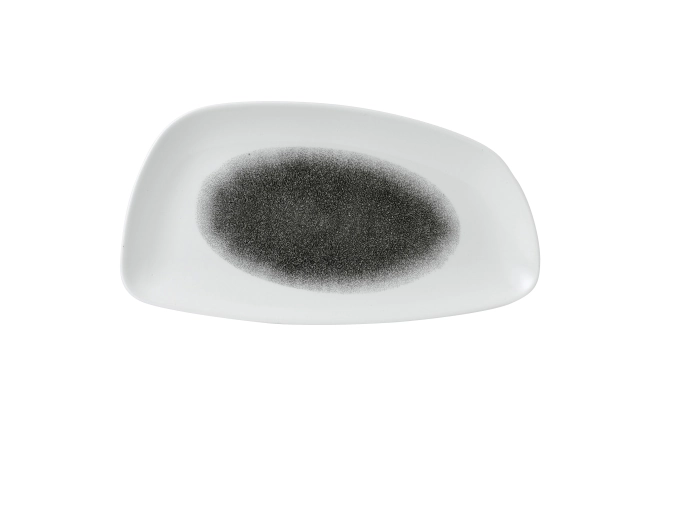 Assiette forme geo 35x18.5cm quartz black