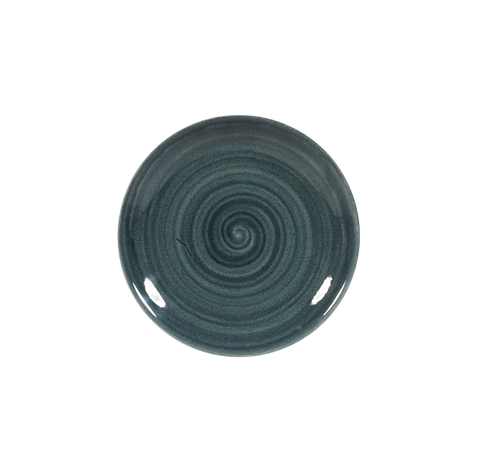 Stonecast Patina Rustic Teal Coupe Teller flach