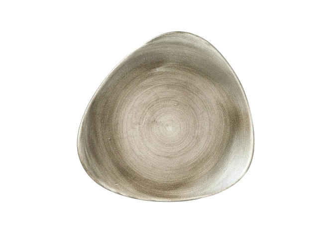 Assiette plate triangle 26cm antique taupe