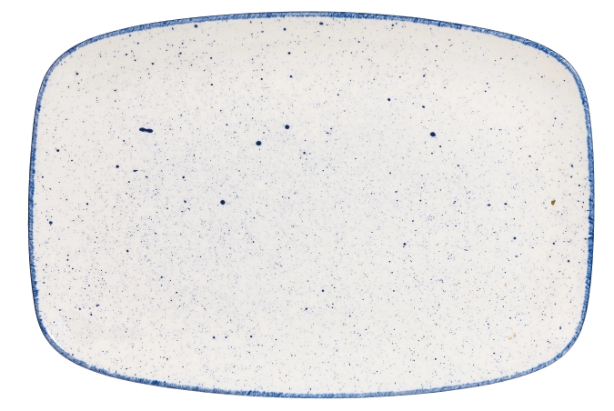 Assiette rectangulaire chefs oblong indigo 34.4cm x 23.4cm
