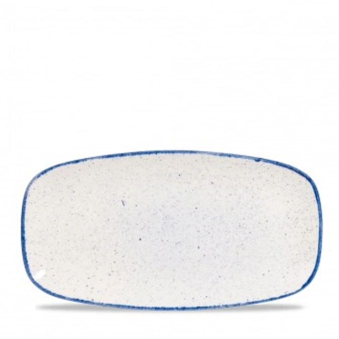 Assiette rectangulaire chefs oblong indigo 35.5x18.9cm