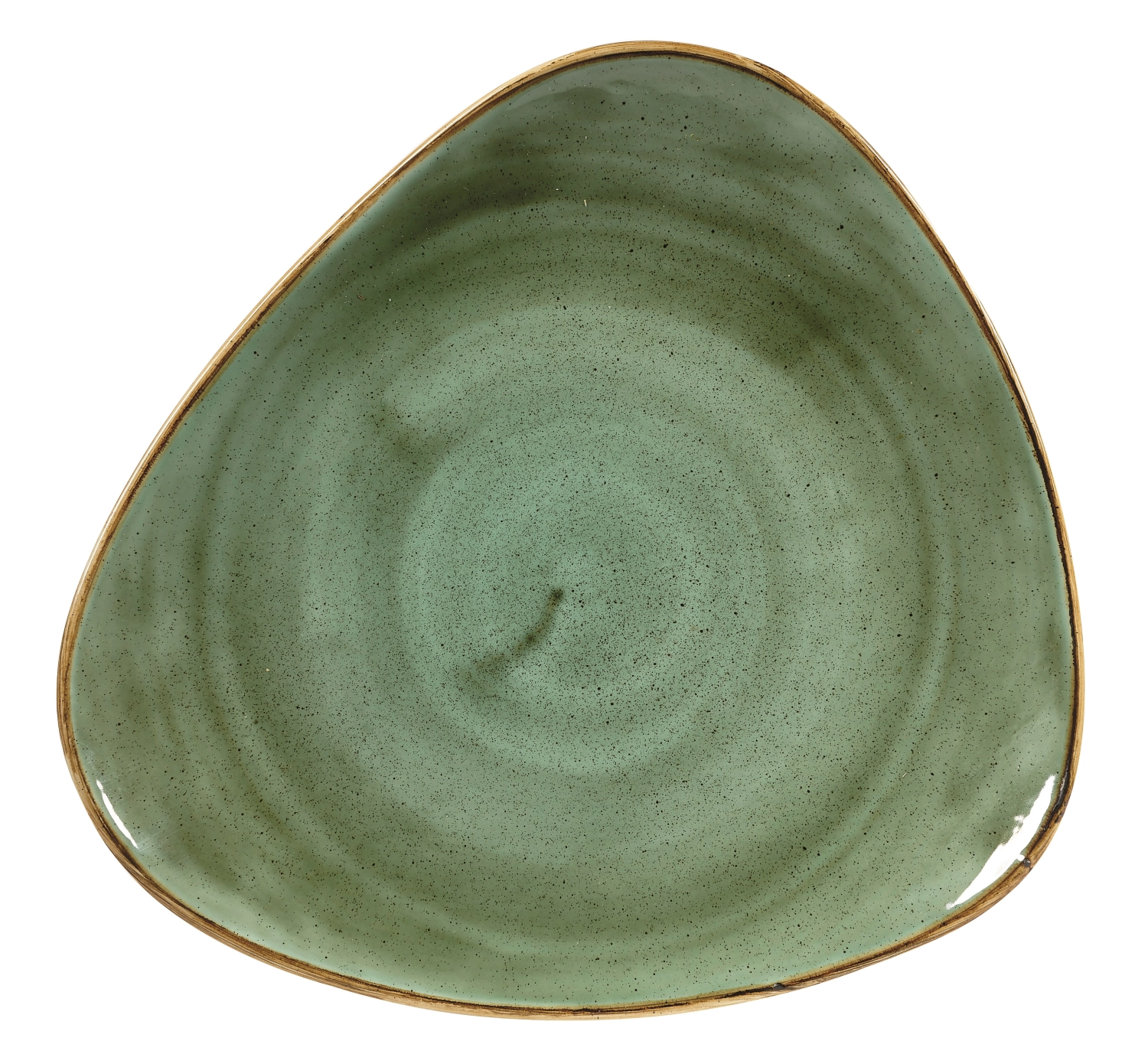 Assiette triangle plate samphire green 31.1cm