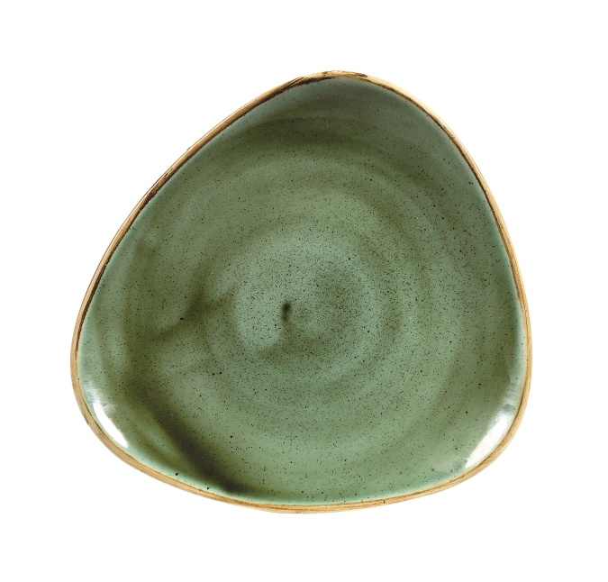 Assiette triangle plate samphire green 26.5cm