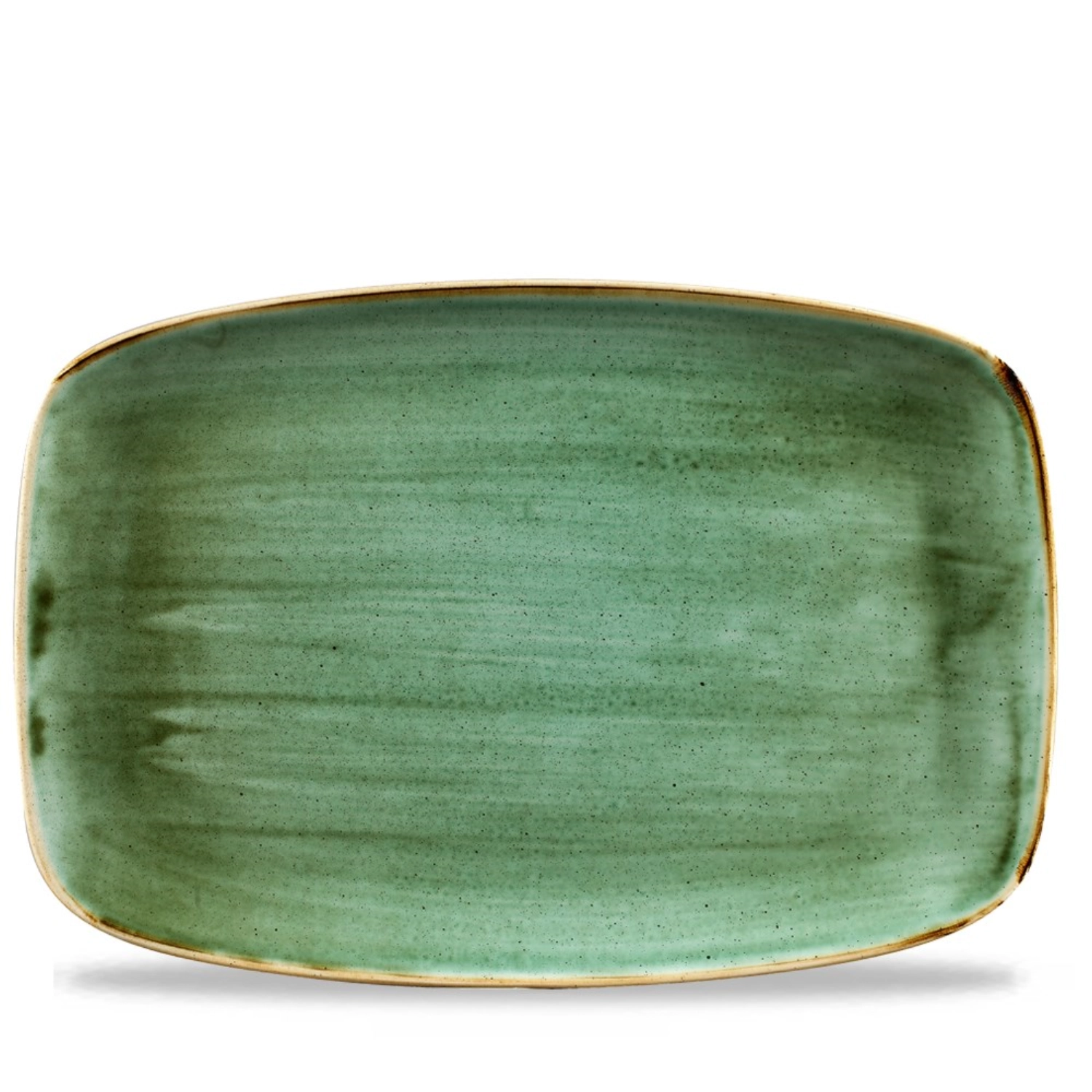 Assiette rectangulaire chefs oblong samphire green 34.4cm x