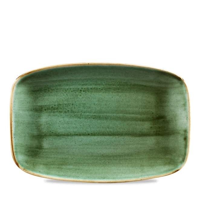 Assiette rectanguliare chefs oblong samphire green 30x19.9cm