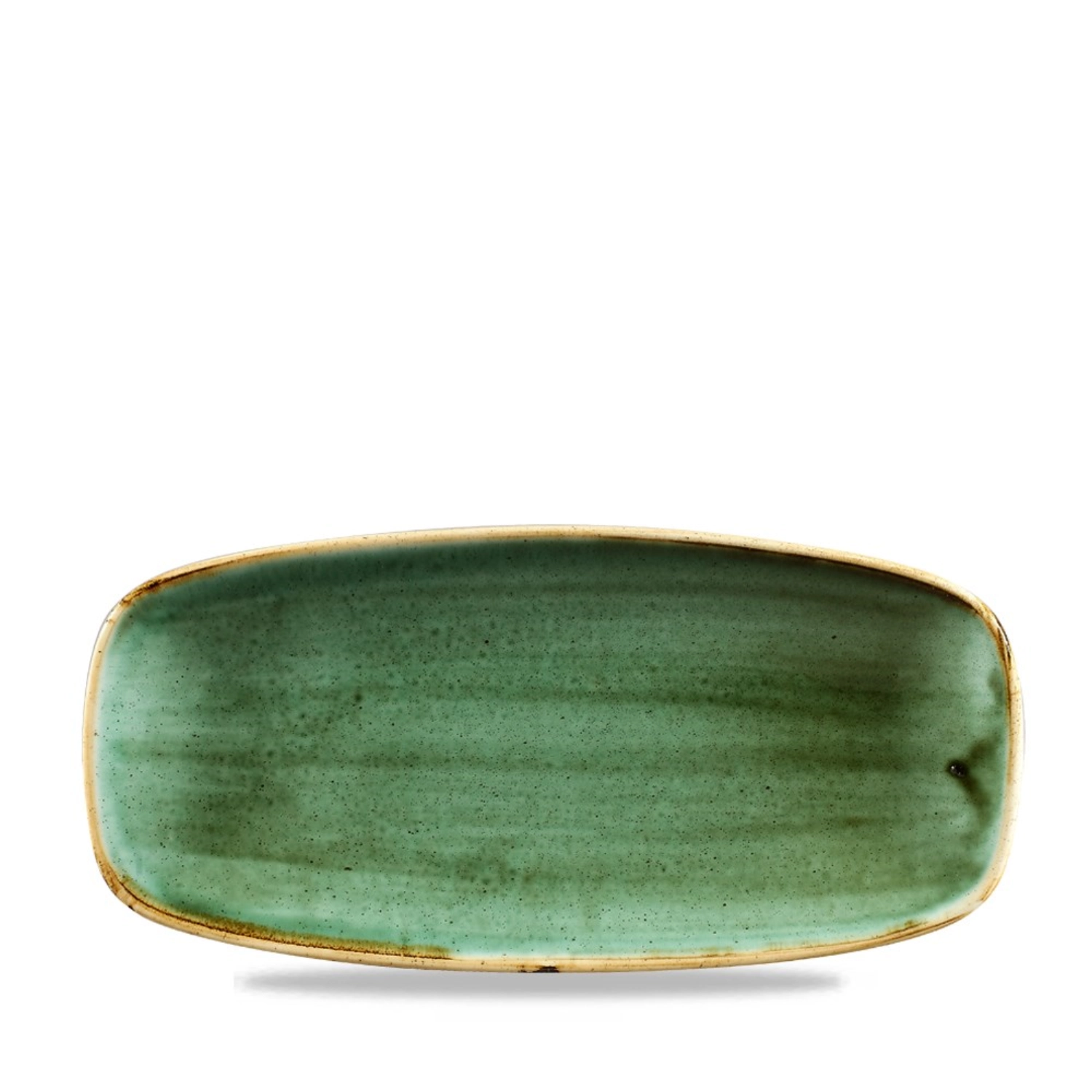 Assiette rectangulaire chefs oblong samphire green 26.9cmx12