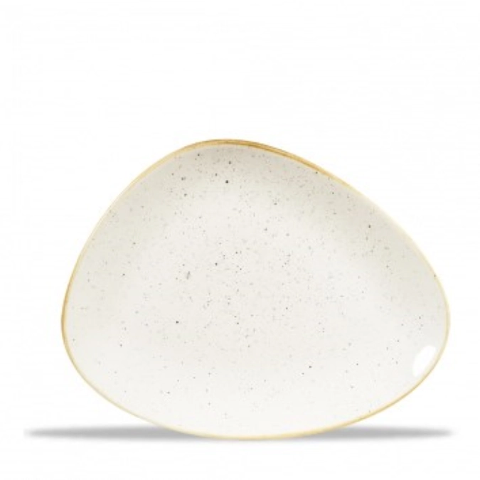Assiette chefs triangulaire barley white 26.5x20.5cm