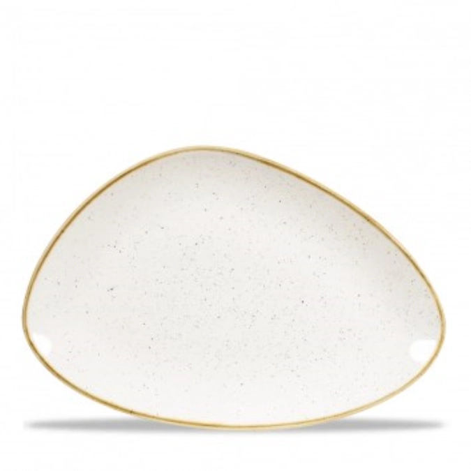 Assiette chefs triangulaire barley white 30.4x20.5cm