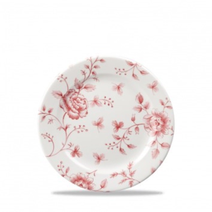 Assiette plate aile cranberry rose chintz 17cm
