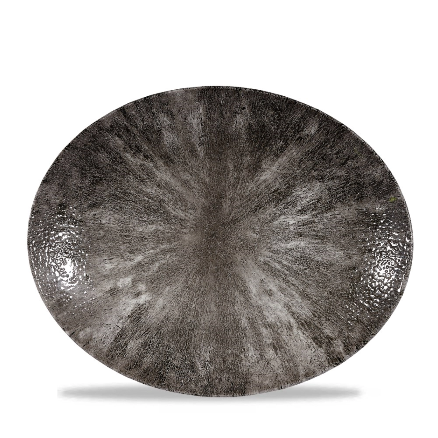 Assiette ovale stone quartz black 31.7x25.5cm