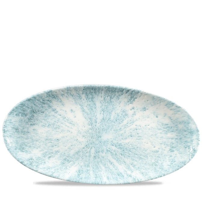 Assiette ovale chef stone aquamarine 35x17.5cm