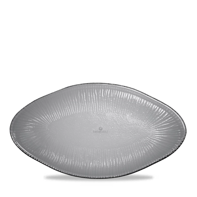 Assiette organic ovale en verre teintã‰ bamboo dusk 29.5x16.