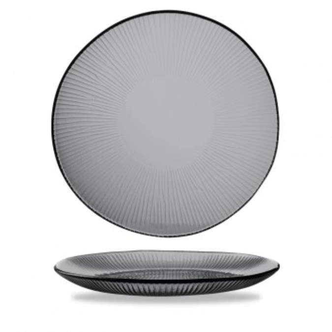 Assiette plate organic en verre teinte 29.5cm