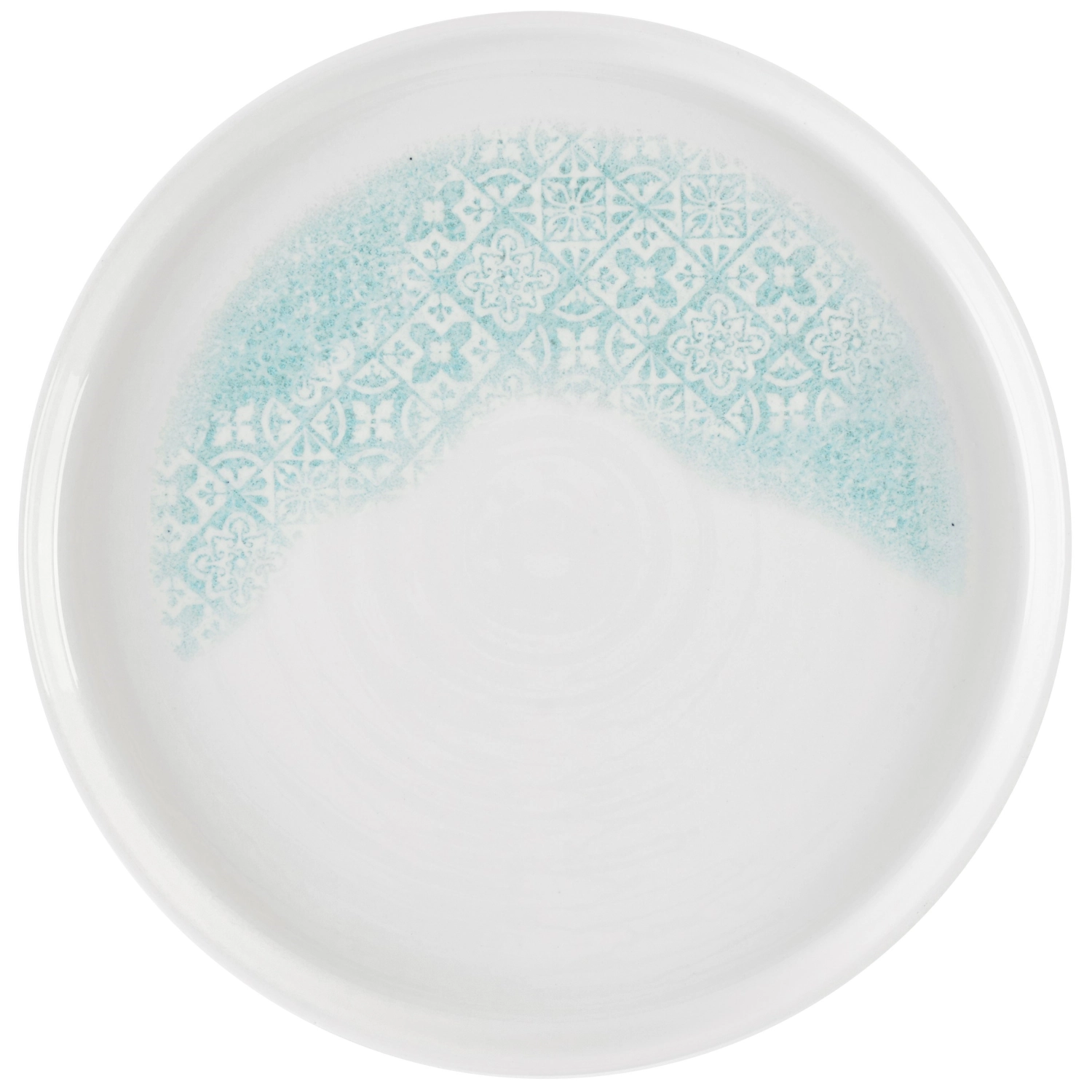 Vintage Prints Med Tiles Aquamarine Chefs assiette creuse