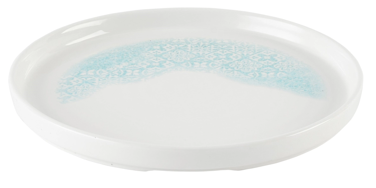 Vintage Prints Med Tiles Aquamarine Chefs assiette creuse