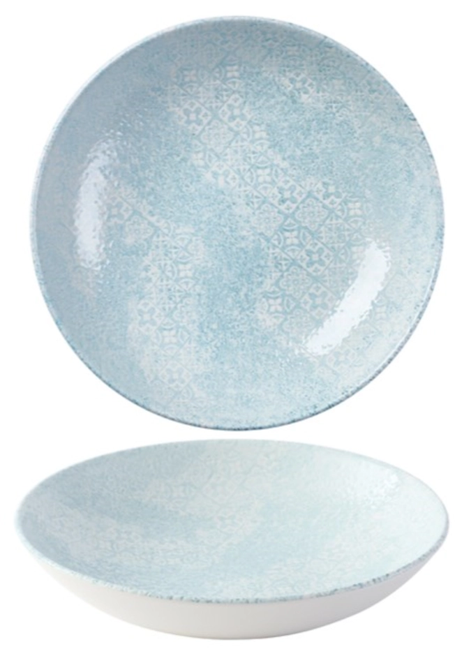 Vintage Prints Med Tiles Aquamarine Coupe assiette creuse