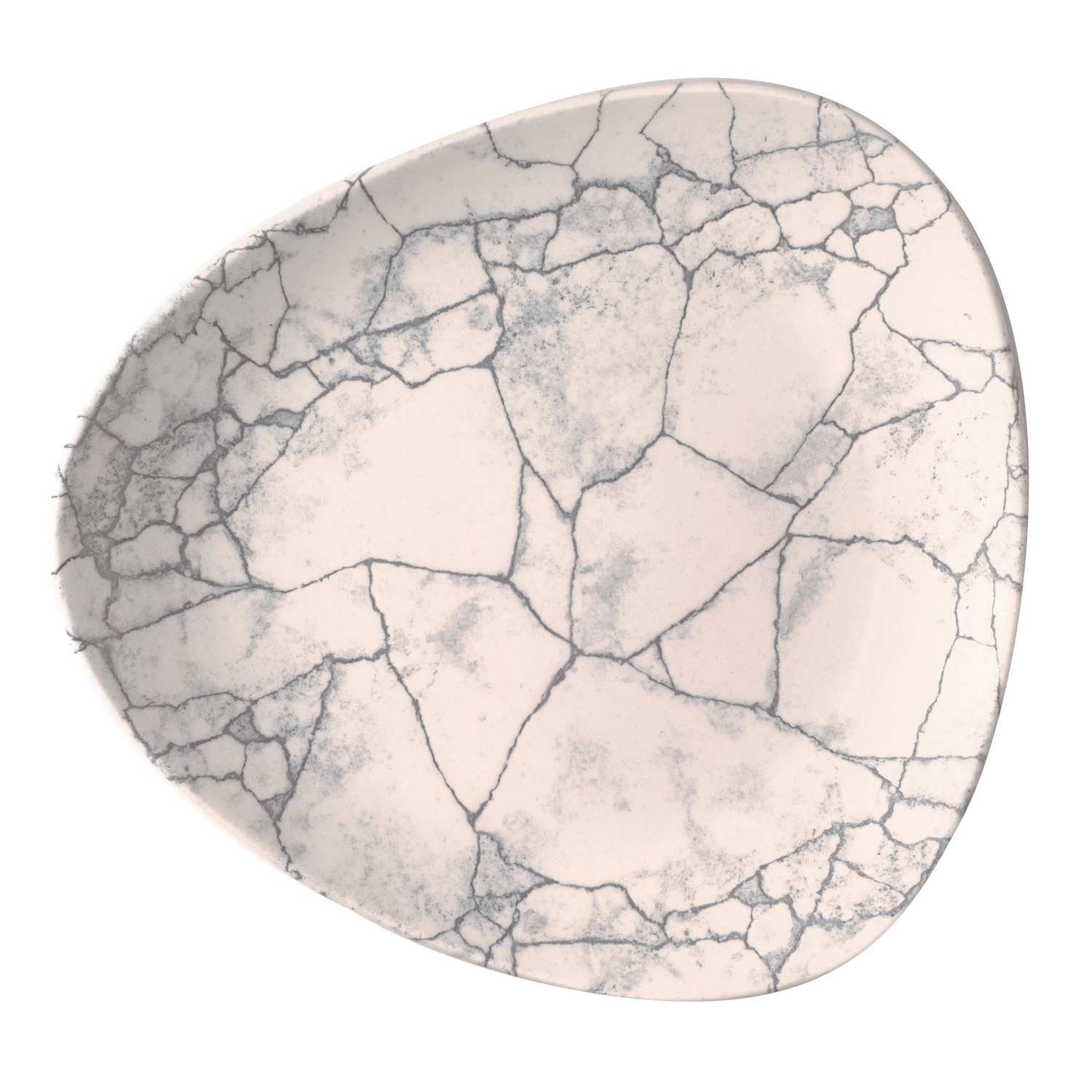 S.P. Kintsugi Pearl Grey Assiette triangulaire plate