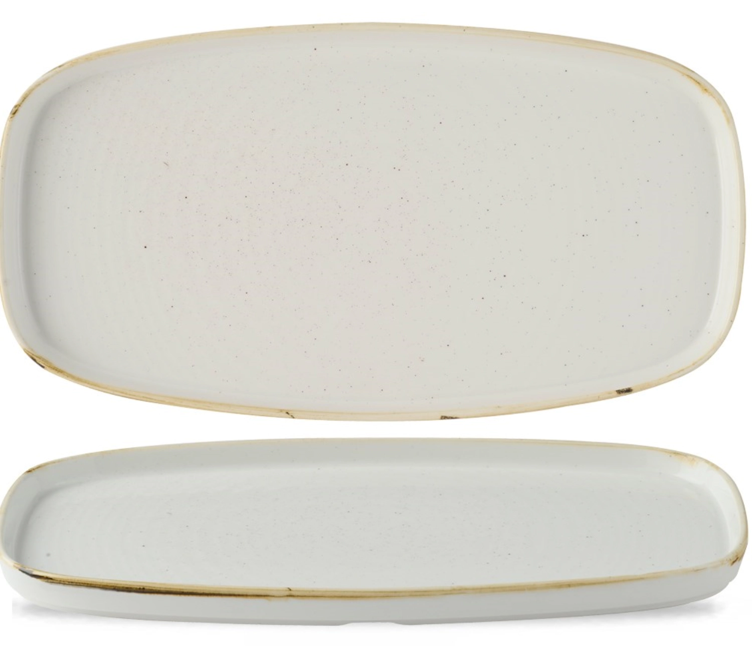 Stonecast Chefs Walled Oblong Plat Barley blanc