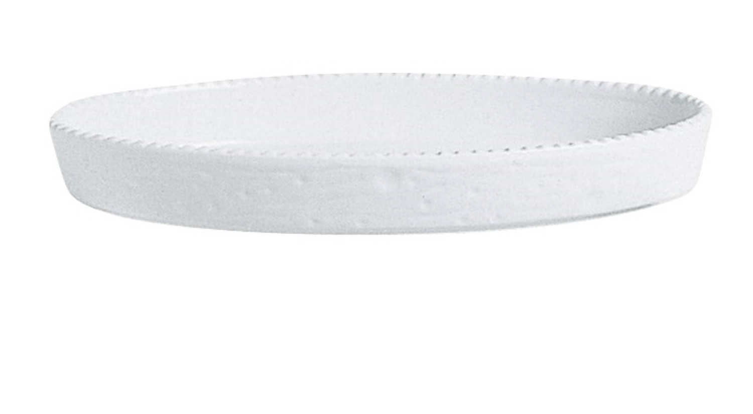 Pirofila Ofenform oval weiss mit Rillen 24x14cm H3.9cm