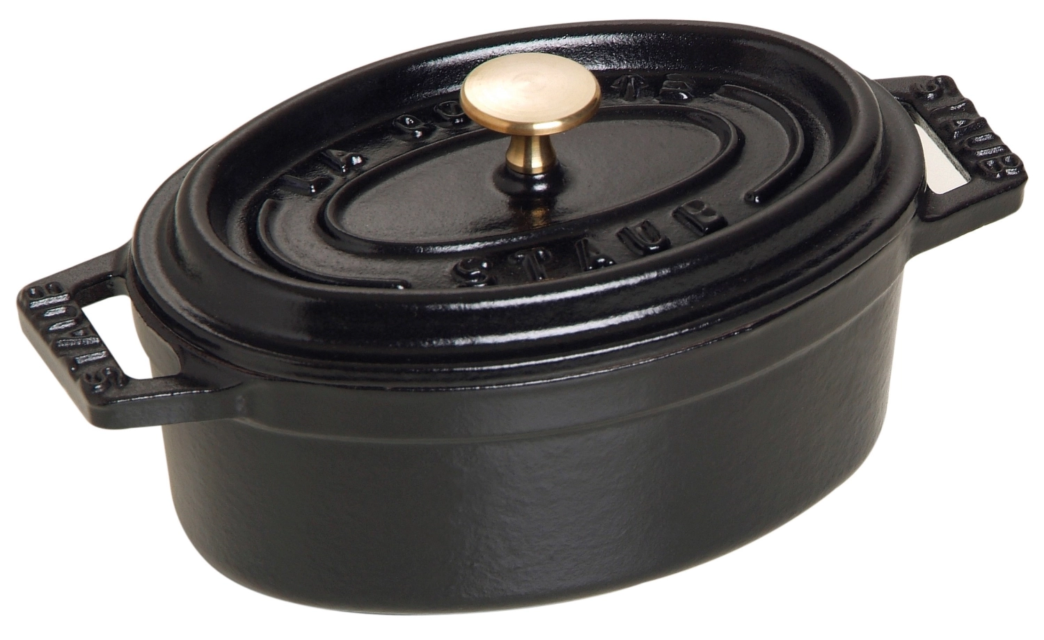 Mini cocotte 11 cm, ovale, noir, fonte 0.25l