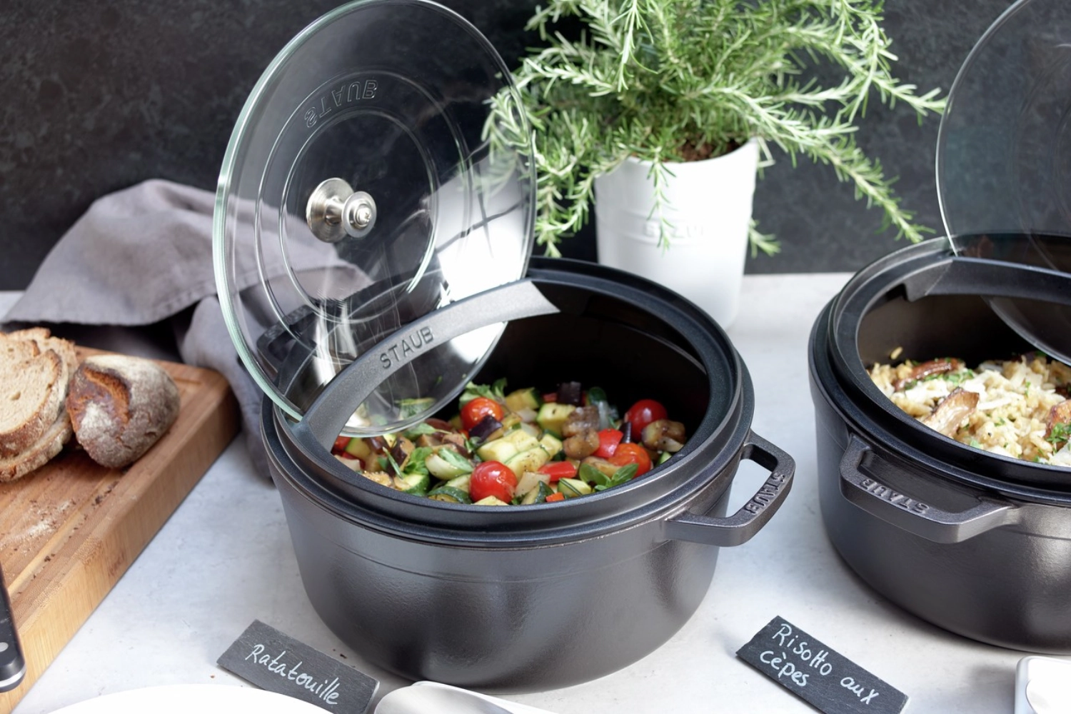 Couvercle en verre avec support pour cocotte, 26cm