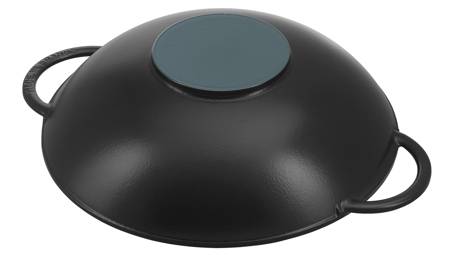 Wok noir avec couvercle en verre 5.7lt, 37cm