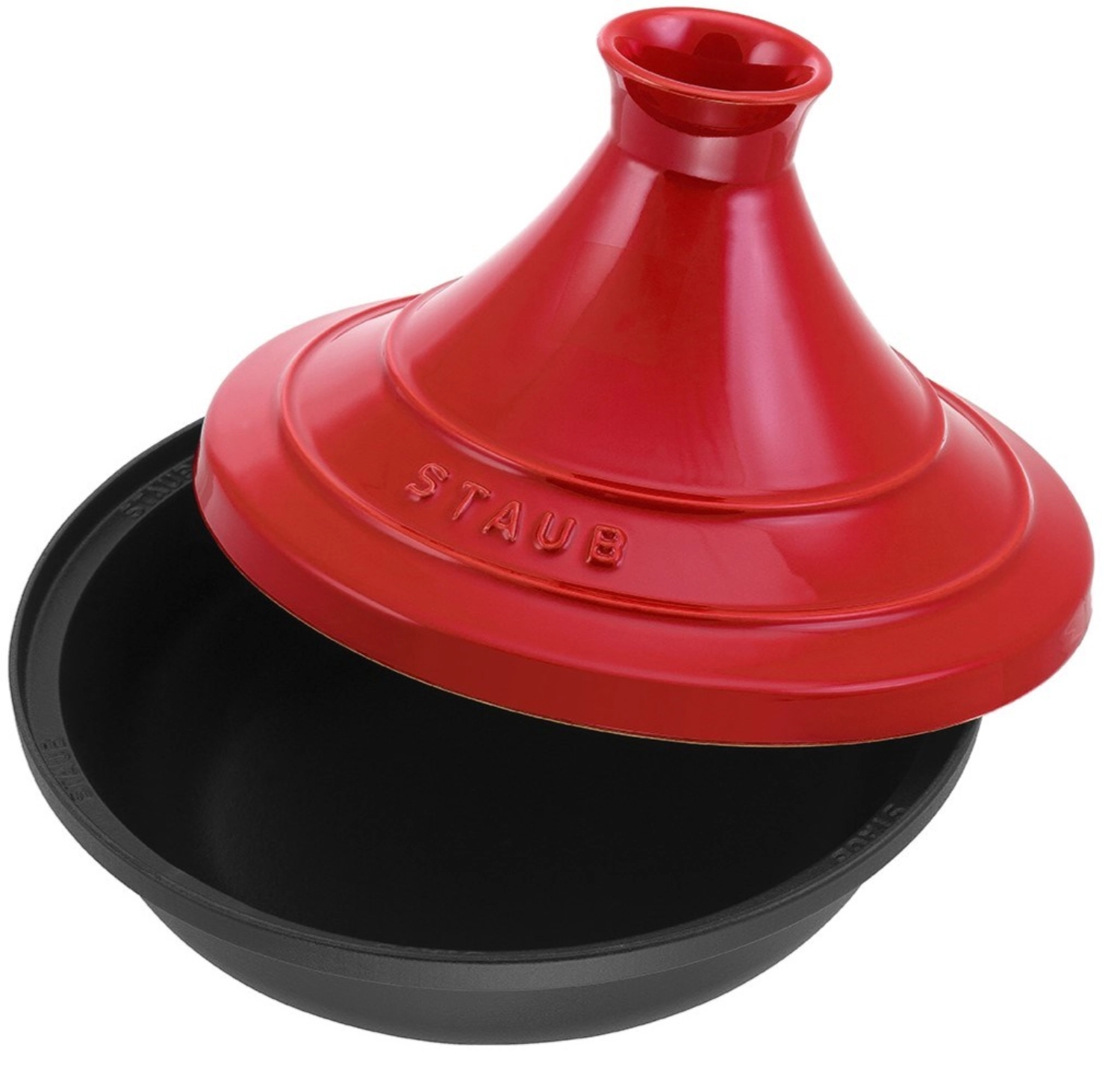 Tajine 28 cm, fonte, rouge cerise