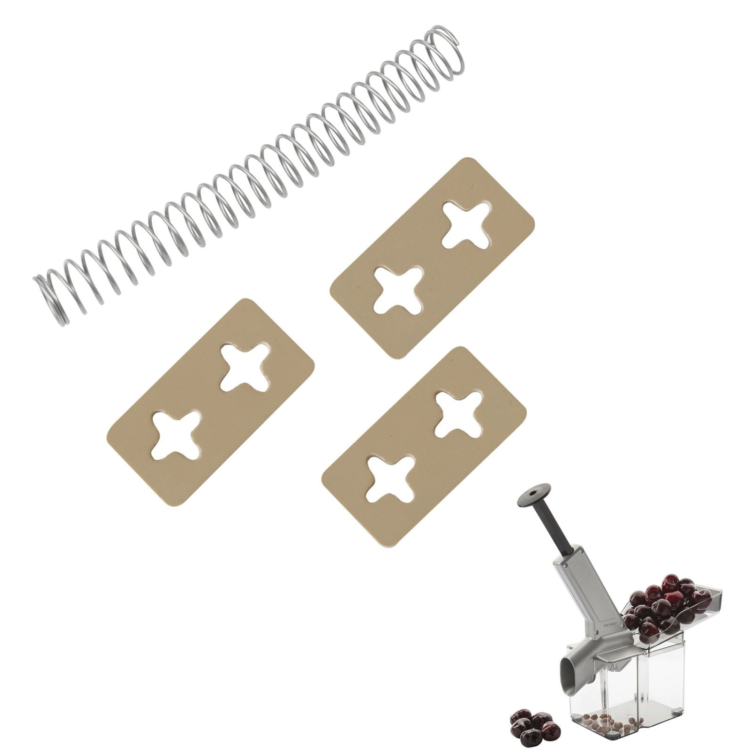 3 Stk. Abstreifplättchen und 1 Feder