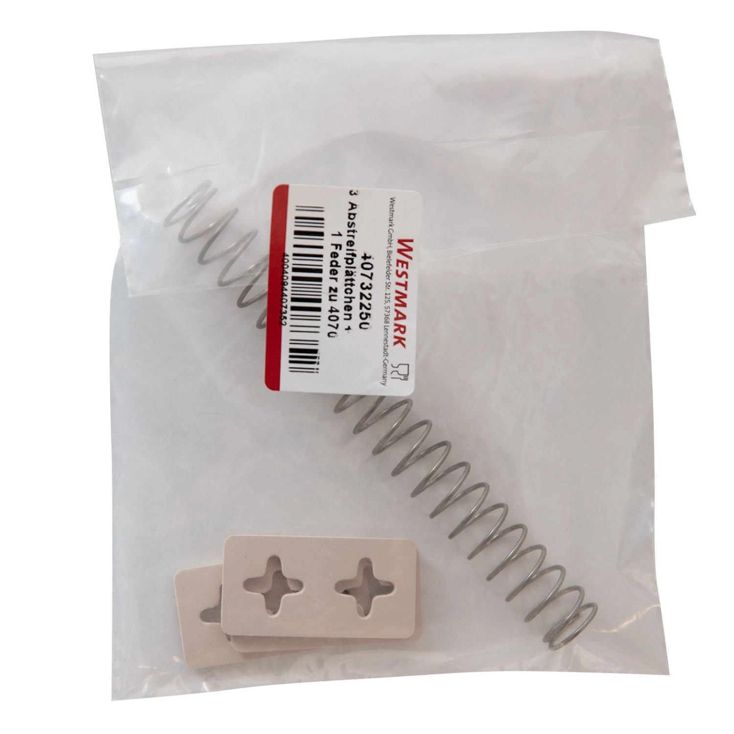 3 Stk. Abstreifplättchen und 1 Feder