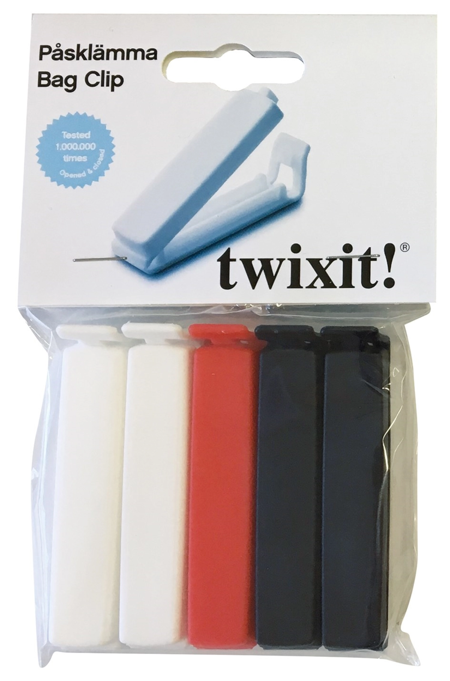 Clips pour sachets 8cm, polybag et carte à suspendre